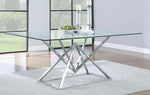 Beaufort Clear Glass/Chrome Finish Metal Dining Table