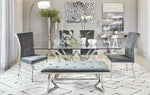 Beaufort Clear Glass/Chrome Finish Metal Dining Table