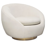 Celine Light Cream Velvet Swivel Accent Chair