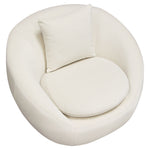 Celine Light Cream Velvet Swivel Accent Chair