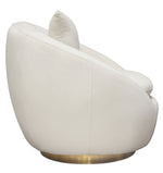 Celine Light Cream Velvet Swivel Accent Chair