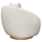 Celine Light Cream Velvet Swivel Accent Chair