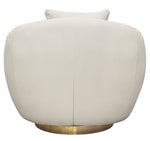 Celine Light Cream Velvet Swivel Accent Chair