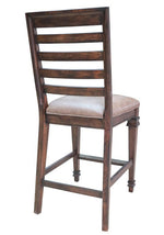 Delphine 2 Vintage Dark Pine Wood Counter Height Chairs