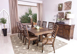 Delphine Vintage Dark Pine Wood Extendable Dining Table