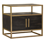 Empire Dark Brown Wood/Gold Metal End Table