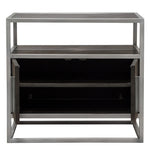 Empire Dark Brown Wood/Silver Metal End Table