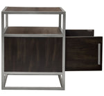 Empire Dark Brown Wood/Silver Metal End Table