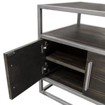 Empire Dark Brown Wood/Silver Metal End Table