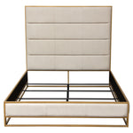 Empire Sand Fabric King Bed w/ Metal Frame (Oversized)