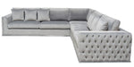 Envy 3-Pc Platinum Grey Velvet Sectional Sofa