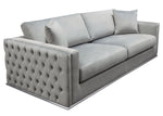 Envy Platinum Grey Velvet 2-Seat Sofa (Oversized)