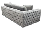 Envy Platinum Grey Velvet 2-Seat Sofa (Oversized)