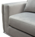 Envy Platinum Grey Velvet 2-Seat Sofa (Oversized)