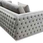 Envy Platinum Grey Velvet 2-Seat Sofa (Oversized)