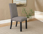 Gamila 2 Grey Fabric/Matte Black Wood Side Chairs