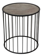 Gibson Grey Oak Wood/Metal Round End Table