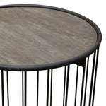 Gibson Grey Oak Wood/Metal Round End Table