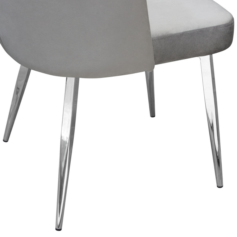 Grace 2 Grey Velvet/Chrome Metal Side Chairs