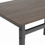 Jolene 5-Pc Dark Brown/Matte Black Metal Dining Table Set