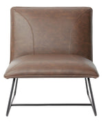 Jordan Chocolate Leatherette/Black Metal Side Chair