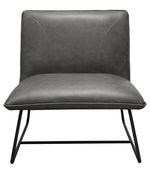 Jordan Weathered Grey Leatherette/Black Side Chair