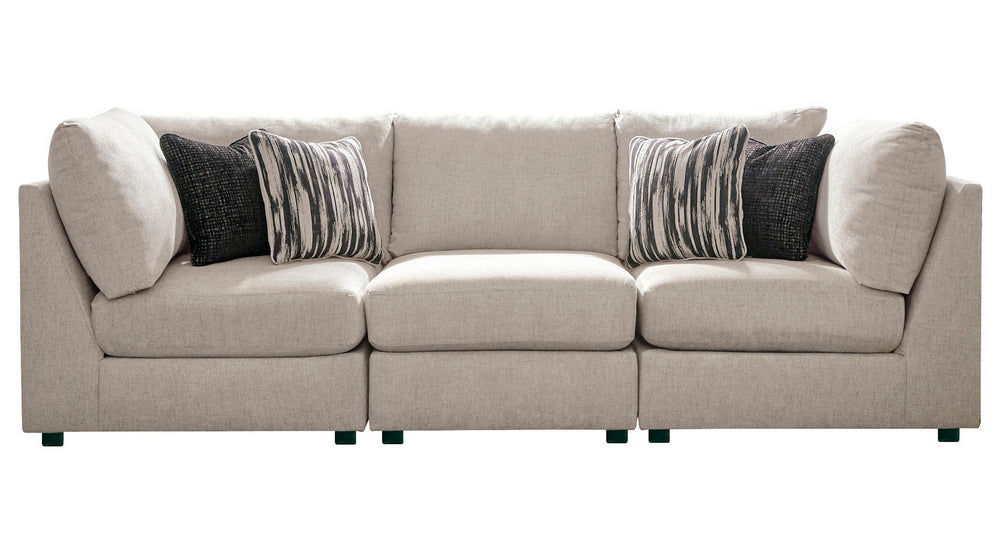 Kellway 3-Pc Bisque Fabric Modular Sofa