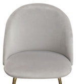 Lilly 2 Grey Velvet/Brushed Gold Metal Bar Chairs
