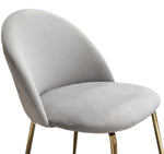 Lilly 2 Grey Velvet/Brushed Gold Metal Side Chairs