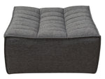 Marshall Grey Fabric Ottoman with Scooped Seat