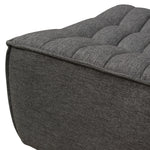 Marshall Grey Fabric Ottoman with Scooped Seat