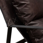 Miller Chocolate Genuine Leather Sling Accent Chair