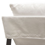 Miller White Linen Fabric Sling Accent Chair