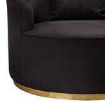 Raven Black Velvet Contoured Chair