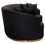 Raven Black Velvet Contoured Sofa (Oversized)