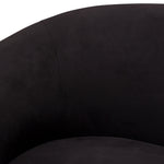 Raven Black Velvet Contoured Sofa (Oversized)