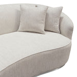 Raven Light Cream Fabric Contoured Sofa (Oversized)