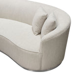 Raven Light Cream Fabric Contoured Sofa (Oversized)