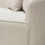 Raven Light Cream Fabric Contoured Sofa (Oversized)