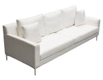 Seattle White Linen 2-Seat Sofa (Oversized)