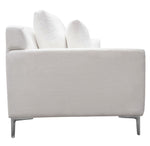 Seattle White Linen 2-Seat Sofa (Oversized)