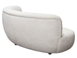 Simone White Faux Sheepskin Fabric Sofa (Oversized)