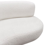 Simone White Faux Sheepskin Fabric Sofa (Oversized)