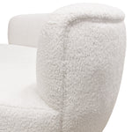 Simone White Faux Sheepskin Fabric Sofa (Oversized)