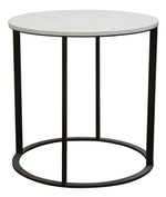 Surface White Engineered Marble/Metal End Table