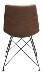 Theo 4 Chocolate PU Leather/Metal Side Chairs