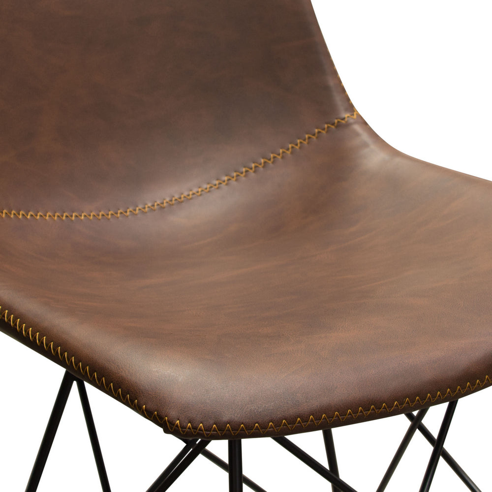 Theo 4 Chocolate PU Leather/Metal Side Chairs