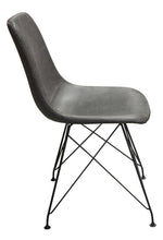 Theo 4 Weathered Gray PU Leather/Metal Side Chairs