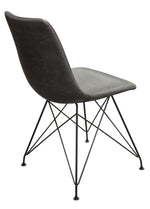 Theo 4 Weathered Gray PU Leather/Metal Side Chairs