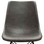 Theo 4 Weathered Gray PU Leather/Metal Side Chairs